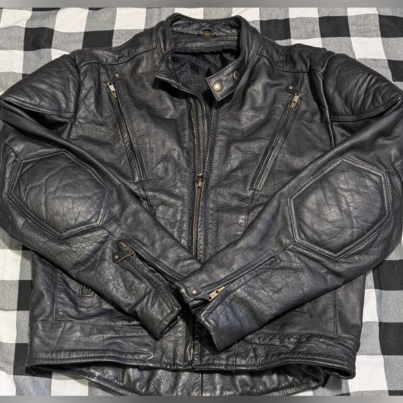 Vintage Black Leather Riding Jacket - Picture 3 of 10